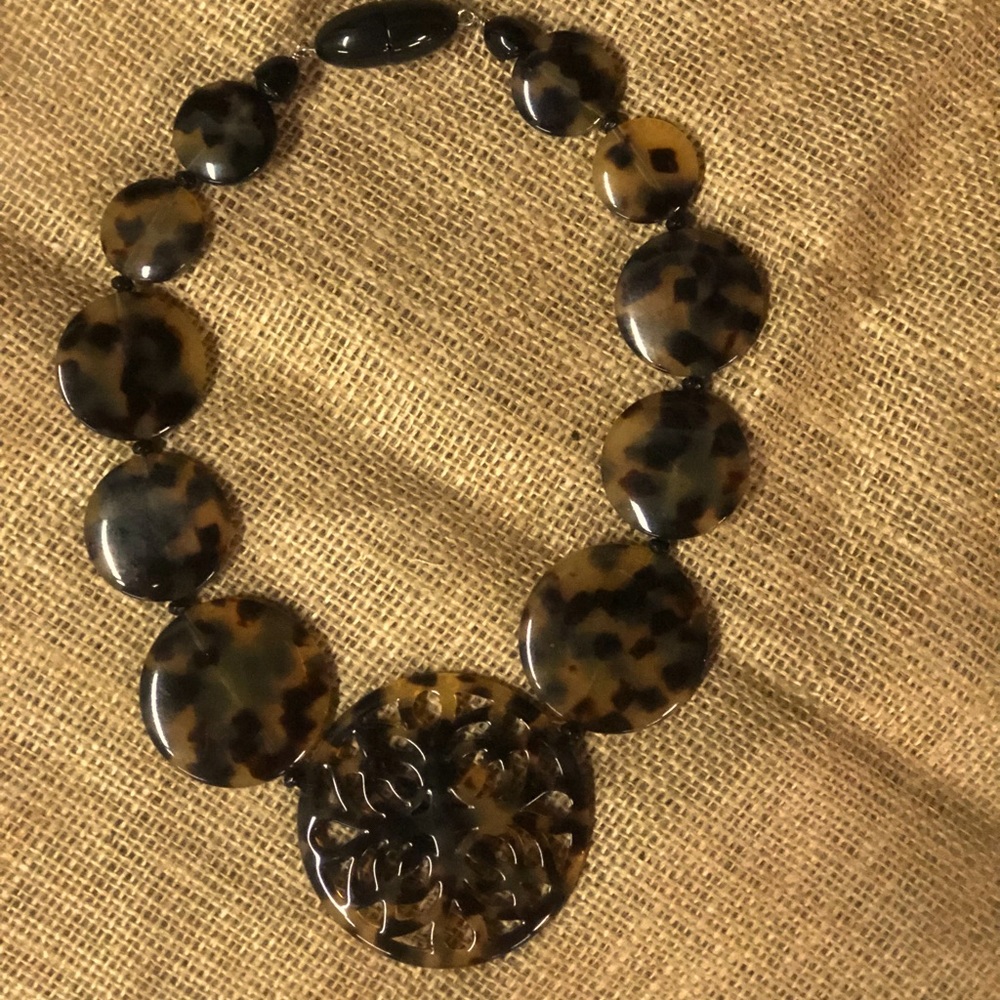Large Acrylic Tortoise Shell Necklace